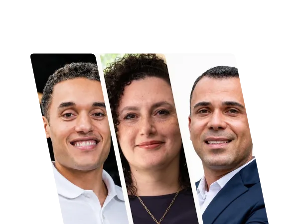 Da esquerda para a direita, Arthur Rufino, Ingrid Marques e Adriano Barros, no episódio 1